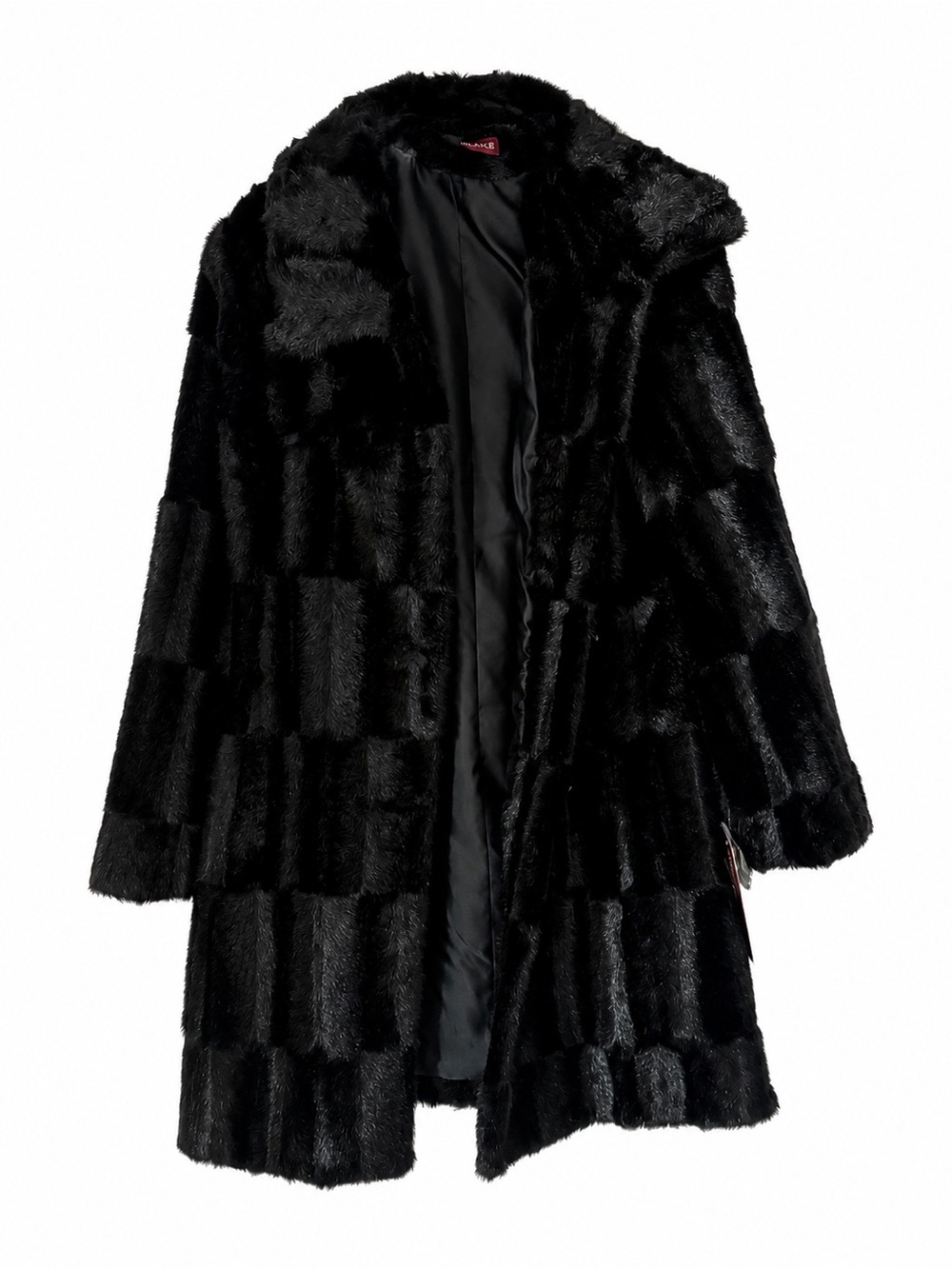 Black Faux Fur Long Coat - Women's Elegant Outerwear Nordstrom Vintage